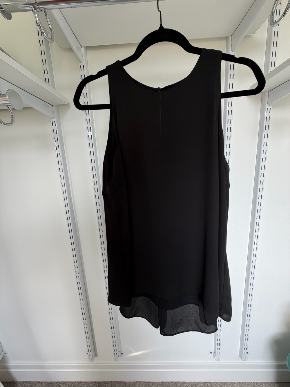 NWT Vince Camuto Black Layered Chiffon Tank Top